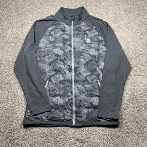 G/FORE Mens Quilted Hybrid Skull and Tees Camo Golf Jacket Gray G4MS21002 L